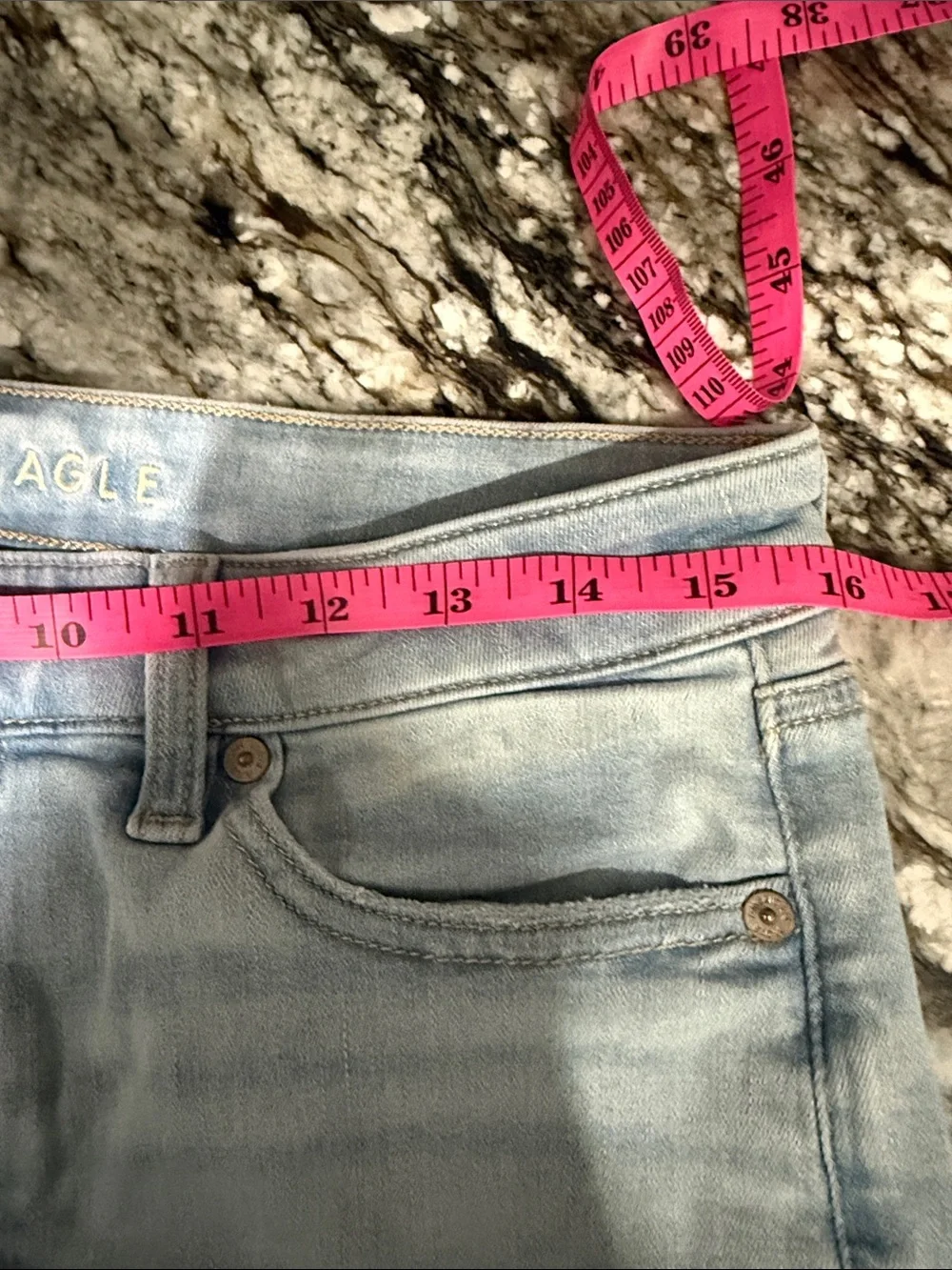 American Eagle Outfitters Light Wash High Rise Kick Boot Cropped Stretch Sz 8 - Picture 5 of 9